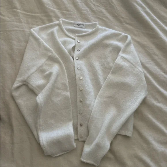 CJLA Ellie ivory White Button-Up Sweater cardigan - Picture 1 of 7